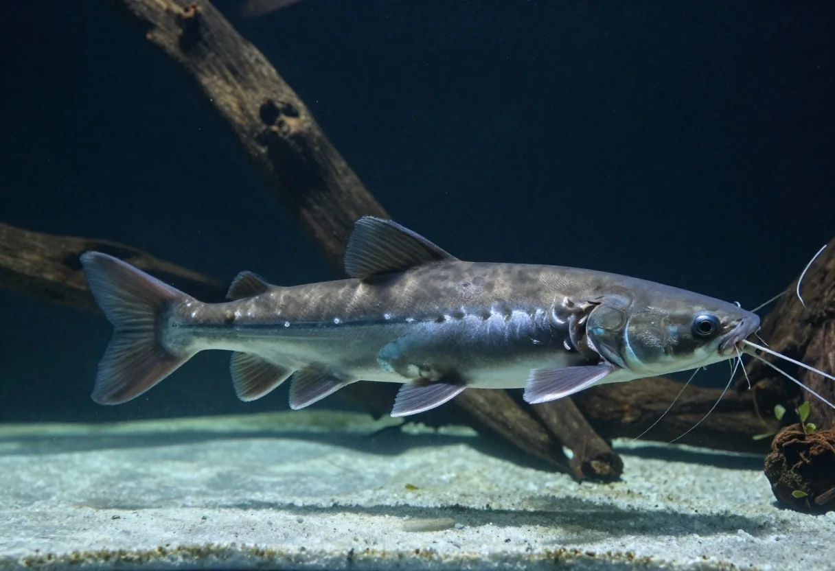 Peces de río amazónico en tanque amplio del acuario
