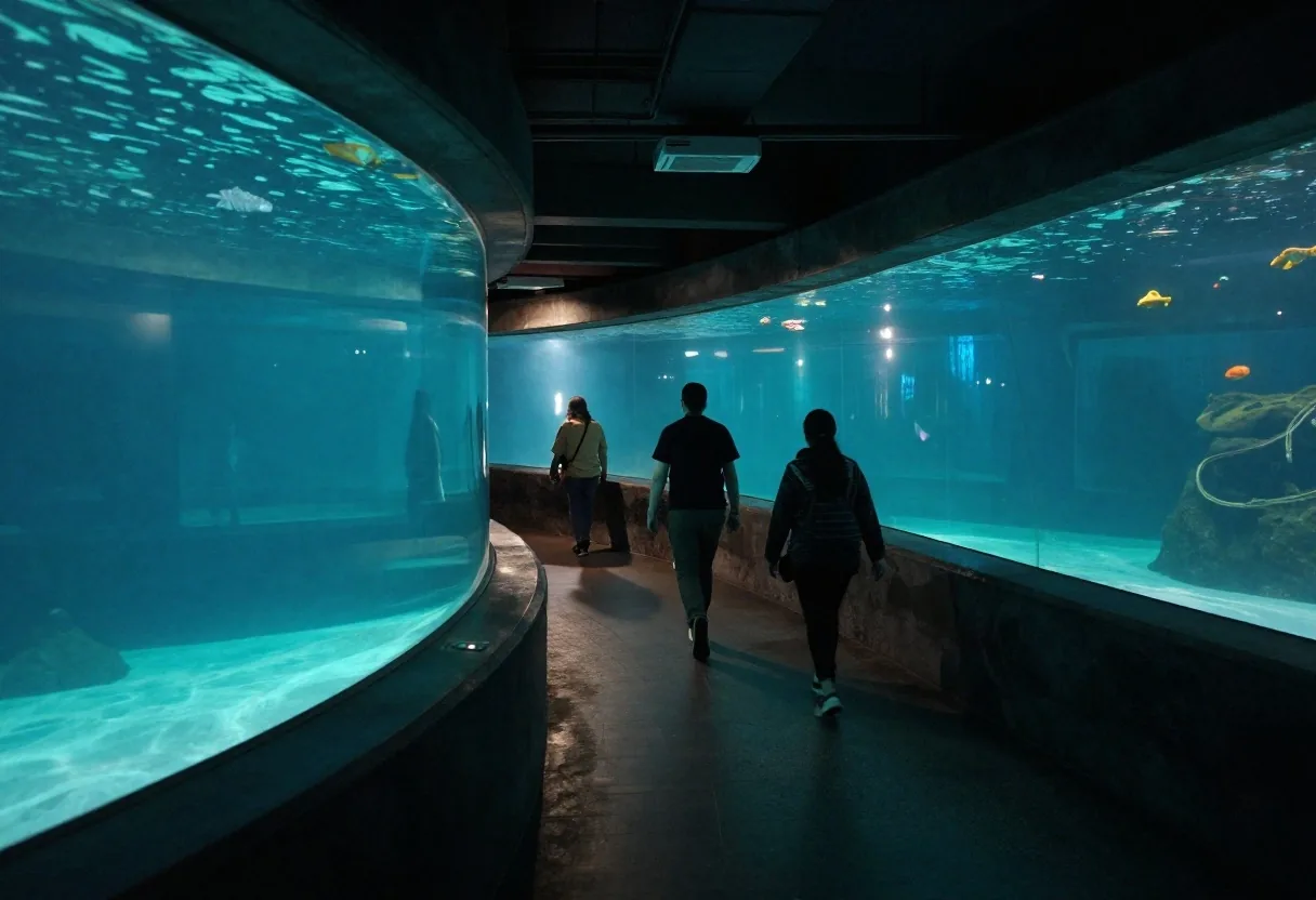 Rampa de ingreso a la zona de ríos del acuario