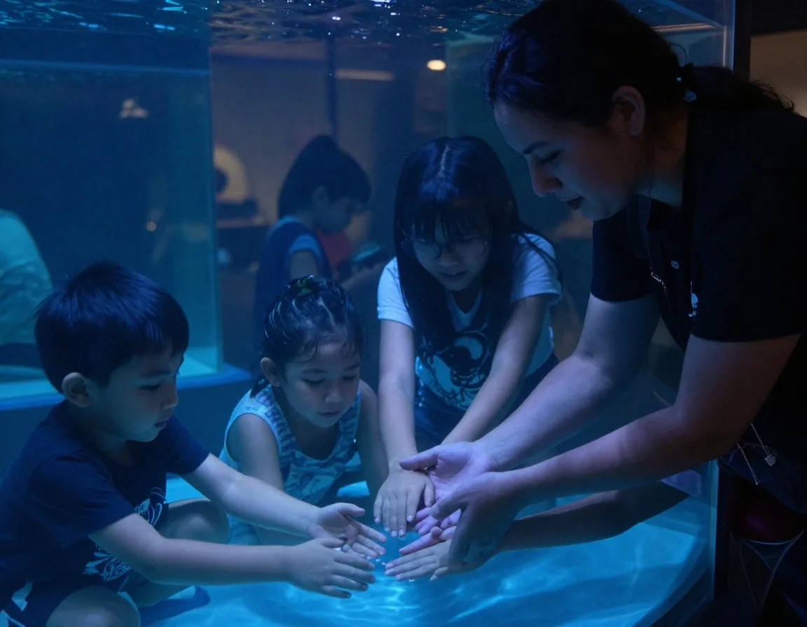 Zona táctil supervisada del acuario con mediador