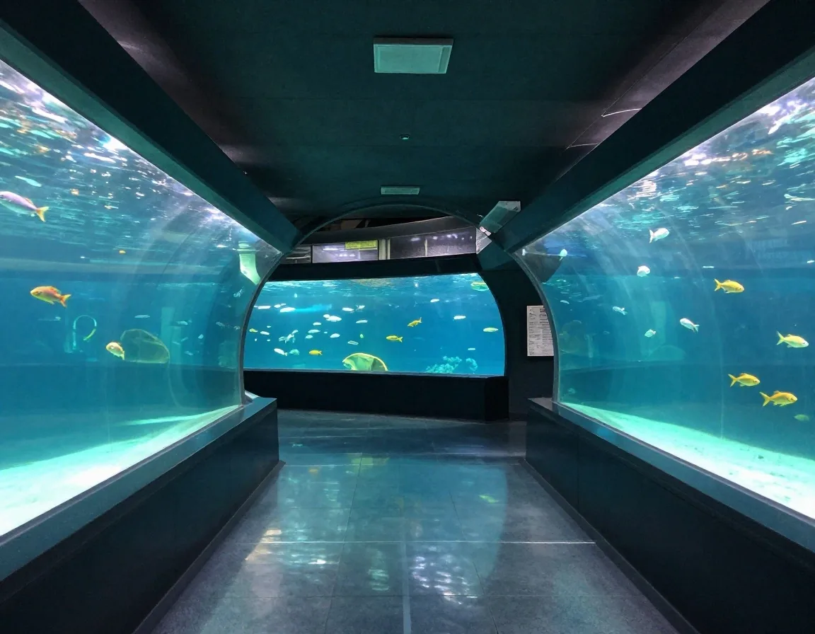 Acuario del Parque Explora visto desde el interior