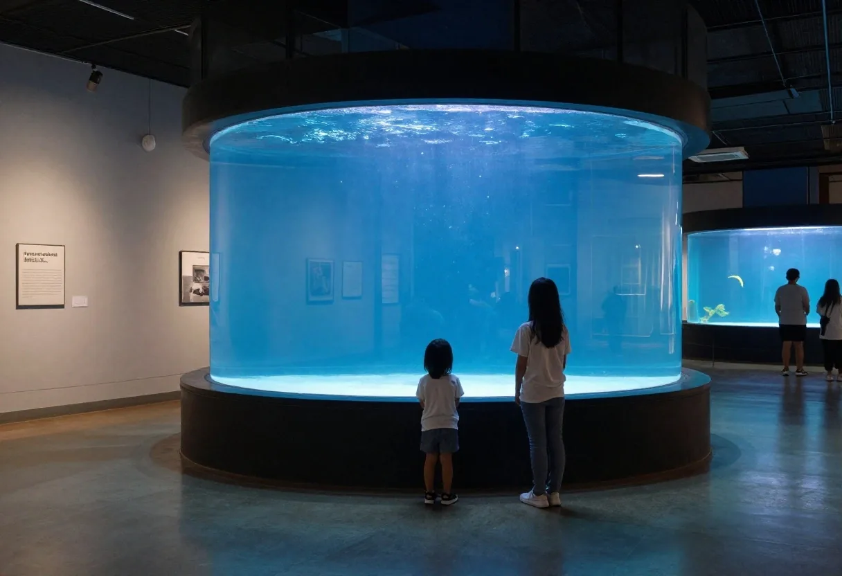Familia en la sala interactiva de Parque Explora